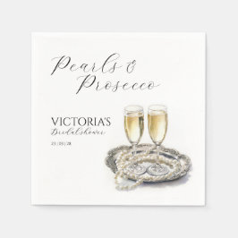 Perlen und Prosecco-Brautparty Serviette