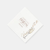 Perlen und Prosecco-Brautparty Serviette (Ecke)