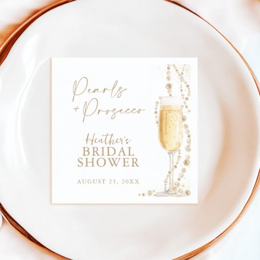 Perlen und Prosecco-Brautparty Serviette