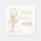 Perlen und Prosecco-Brautparty Serviette (Vorderseite)