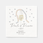 Perlen und Prosecco - Brautparty Serviette (Vorderseite)