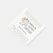 Perlen und Prosecco-Brautparty Serviette (Ecke)