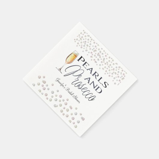 Perlen und Prosecco-Brautparty Serviette (Ecke)