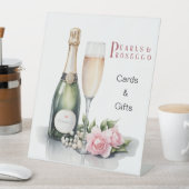 Perlen und Prosecco Brautparty Sockelschild (In Situ)