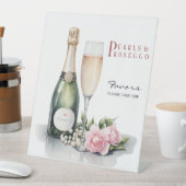 Perlen und Prosecco-Brautparty Sockelschild (In Situ)