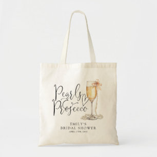 Perlen und Prosecco Brautparty Tragetasche