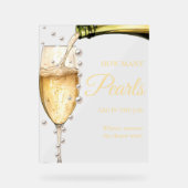 Perlen und Prosecco Brautparty Wie viele Perlen Acrylschild (Vorderseite)