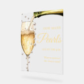 Perlen und Prosecco Brautparty Wie viele Perlen Acrylschild (Winkel)