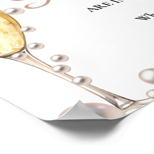 Perlen und Prosecco Brautparty Wie viele Perlen Poster (Ecke)