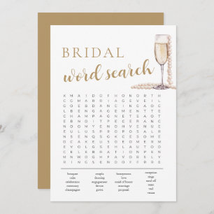 Perlen und Prosecco Brautparty Word Search Game Einladung
