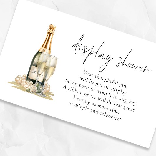 Perlen und Prosecco Bridal Display Dusche Begleitkarte