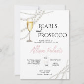 Perlen und Prosecco Bridal Dusche Einladung (Vorderseite)