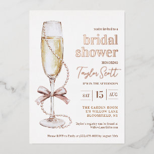 Perlen und Prosecco Bridal Dusche Einladung