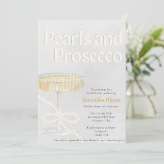Perlen und Prosecco Bridal Dusche Einladung