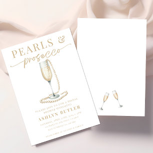 Perlen und Prosecco Bridal Dusche Einladung