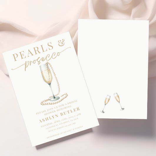 Perlen und Prosecco Bridal Dusche Einladung