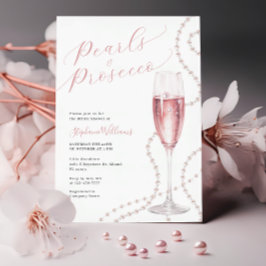 Perlen und Prosecco Bridal Dusche Einladung