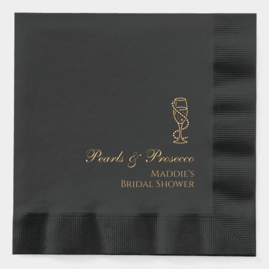 Perlen und Prosecco Bridal Foil Stamps Servietten Mit Folie (Vorderseite)