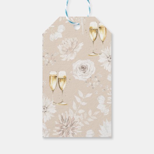 Perlen und Prosecco Bridal Geschenkanhänger (Rückseite)