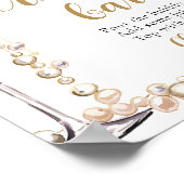 Perlen und Prosecco Champagne Prosecco Bar Sign Poster (Ecke)