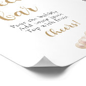 Perlen und Prosecco Champagne Prosecco Bar Sign Poster (Ecke)