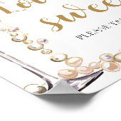 Perlen und Prosecco Champagner Liebe ist Sweet Sig Poster (Ecke)