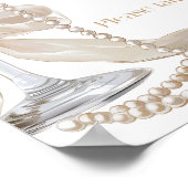 Perlen und Prosecco Danke fürs Kommen Schild (Ecke)