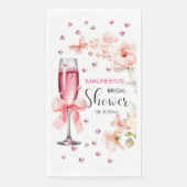 Perlen und Prosecco Dusty Pink Roses Brautparty Serviette (Vorderseite)
