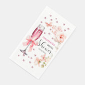 Perlen und Prosecco Dusty Pink Roses Brautparty Serviette (Ecke)