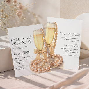 Perlen und Prosecco Elegante Bogen Brautparty-Einl Einladung