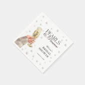 Perlen und Prosecco Elegantes Brautparty Brunch Serviette (Ecke)