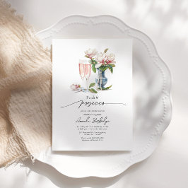 Perlen und Prosecco Elegantes Brautparty Einladung