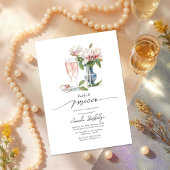 Perlen und Prosecco Elegantes Brautparty Einladung