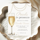 Perlen und Prosecco elegantes Brautparty Foto Einladung