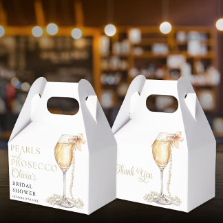 Perlen und Prosecco Elegantes Brautparty Geschenkschachtel
