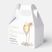 Perlen und Prosecco Elegantes Brautparty Geschenkschachtel (Vorderseite)