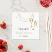 Perlen und Prosecco Elegantes Brautparty Serviette (Beispiel)