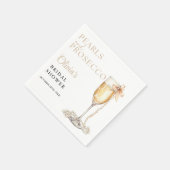 Perlen und Prosecco Elegantes Brautparty Serviette (Ecke)