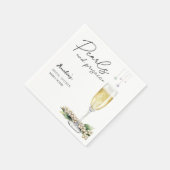 Perlen und Prosecco Elegantes Brautparty Serviette (Ecke)