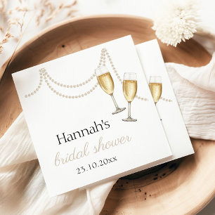 Perlen und Prosecco Elegantes Brautparty Serviette