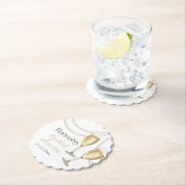 Perlen und Prosecco Elegantes Brautparty Untersetzer (Vor Ort)