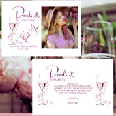 Perlen und Prosecco Elegantes Foto Brautparty Dankeskarte