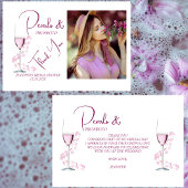 Perlen und Prosecco Elegantes Foto Brautparty Dankeskarte