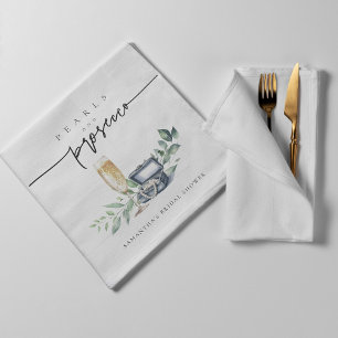 Perlen und Prosecco Elegantes Gold Brautparty Serviette