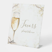 Perlen und Prosecco-Favoriten Sockelschild (Vorderseite)