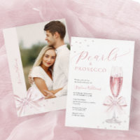 Perlen und Prosecco Foto Bridal Dusche Einladung