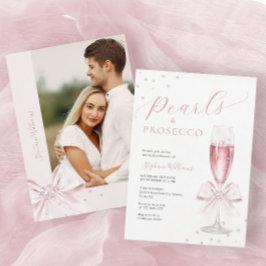 Perlen und Prosecco Foto Bridal Dusche Einladung