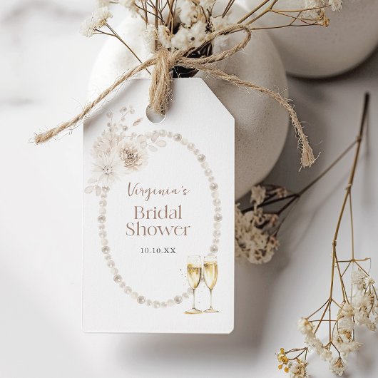 Perlen und Prosecco Geschenkanhänger