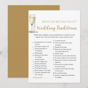 Perlen- und Prosecco-Hochzeitstraditionen-Brautspi Einladung