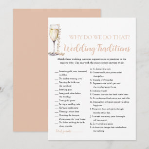 Perlen- und Prosecco-Hochzeitstraditionen-Brautspi Einladung